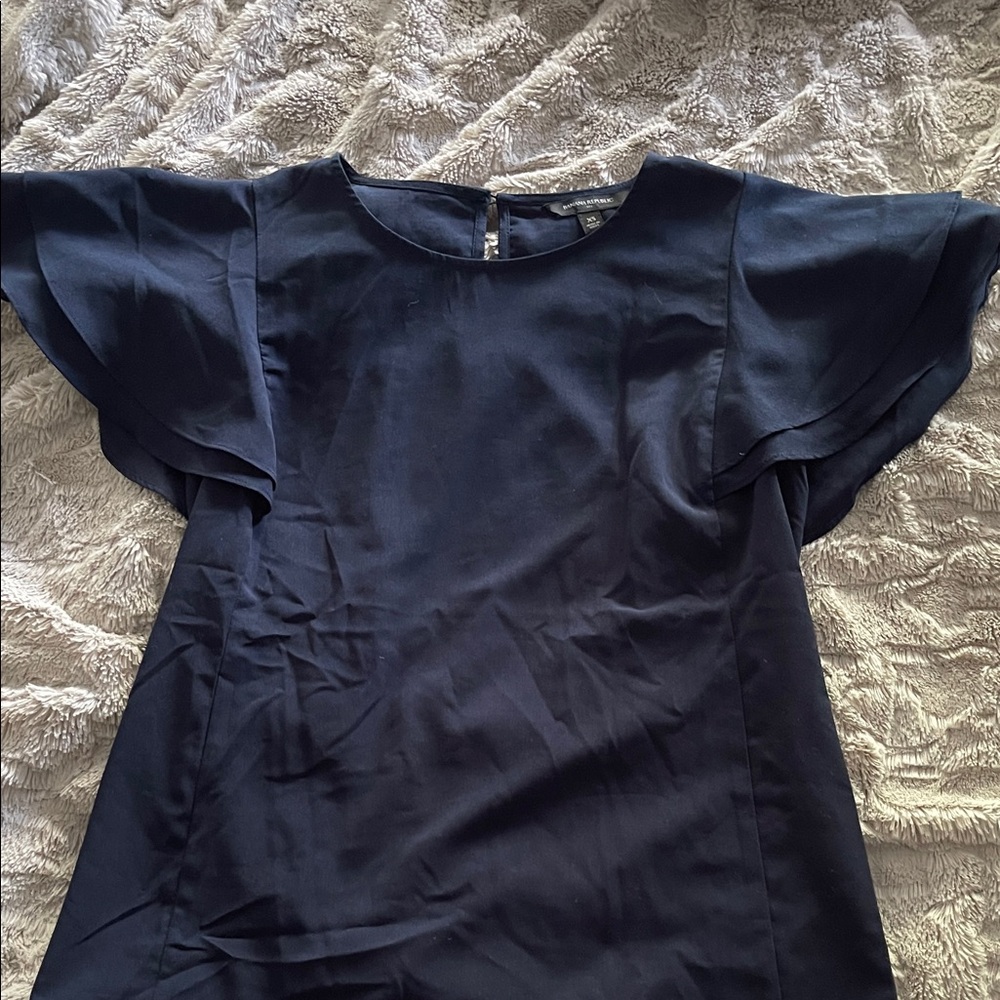 Banana Republic Elegant Navy Blue Blouse
